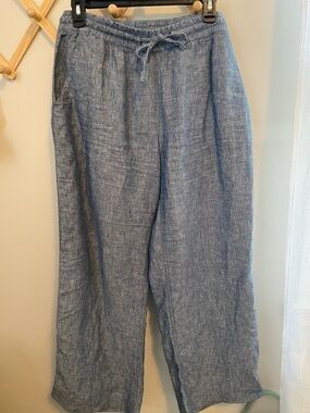 L.L. Bean women’s Blue Drawstring Linen pant